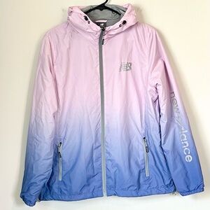 NWOT New Balance Pink and Purple Ombré Windbreaker Jacket - Size: Large